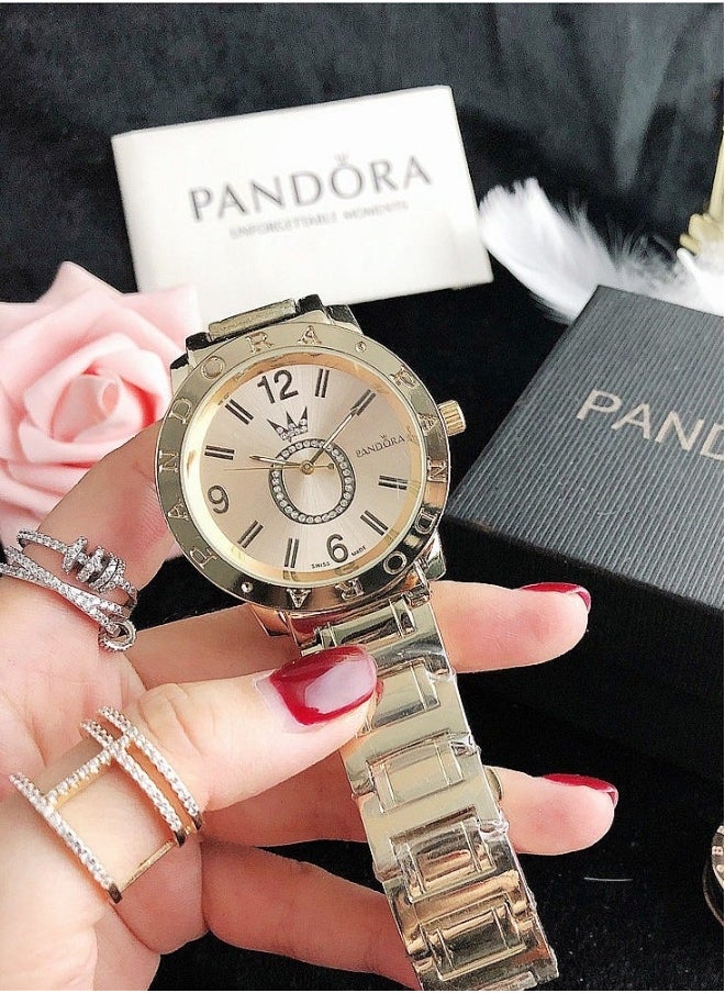 PANDORA New round turntable girls boys watch trend fashion versatile alloy with quartz  - Image 1