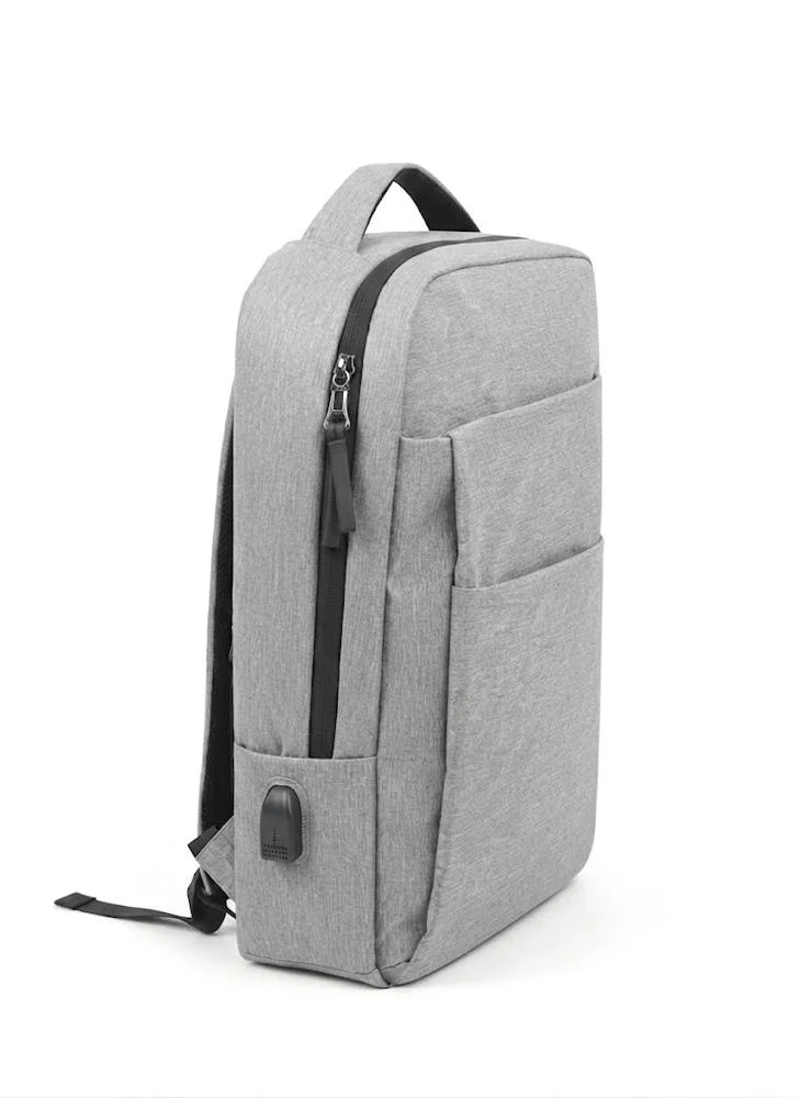 Viny Light Grey Viny Men's Laptop Backpack – Everyday Bag with Multiple Front Pockets – Fits 13-inch Laptop – College, Office & Travel – Light Grey, Dark Grey, Blue, Black for Men | Best Price UAE