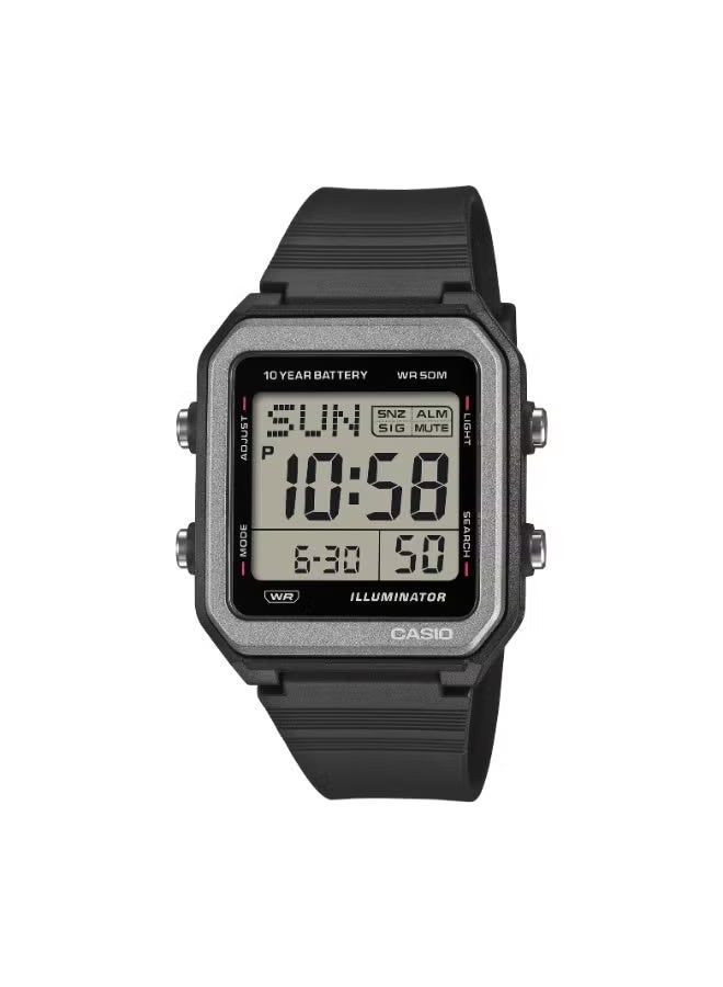 CASIO W-221H-1AVDF Men's Digital Watch – Water Resistant, Stylish & Durable - 43.7 × 38.4 × 12.2 mm