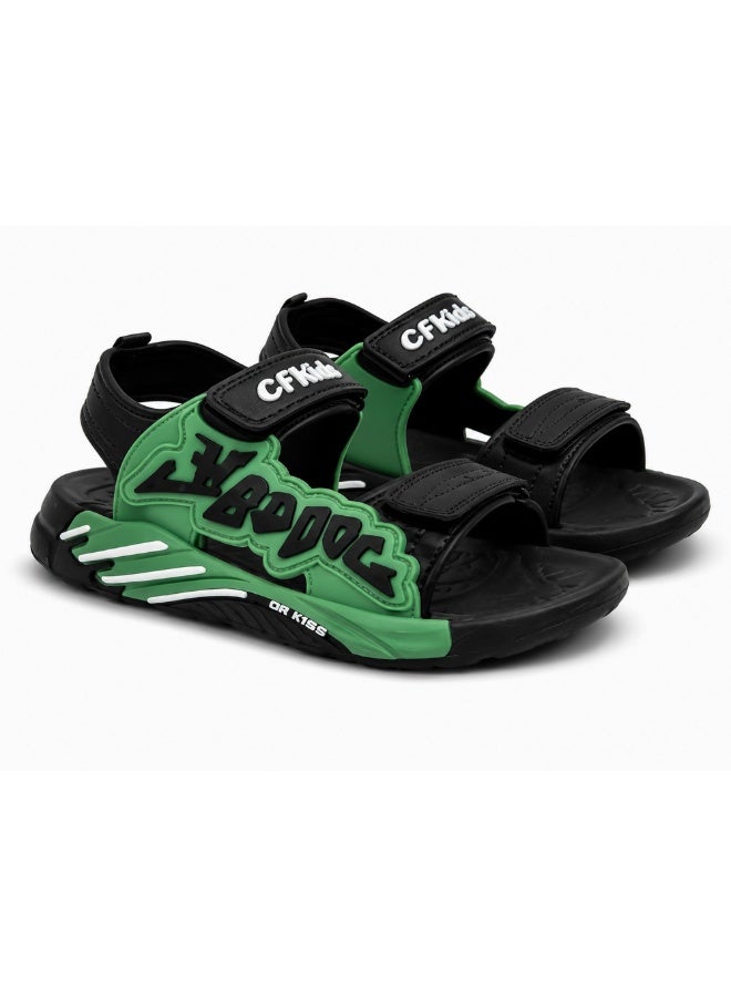 Kids Sport Sandals with Latches Straps, Soft Silicone Upper & Durable Rubber Sole, Lightweight Anti-Slip Sole