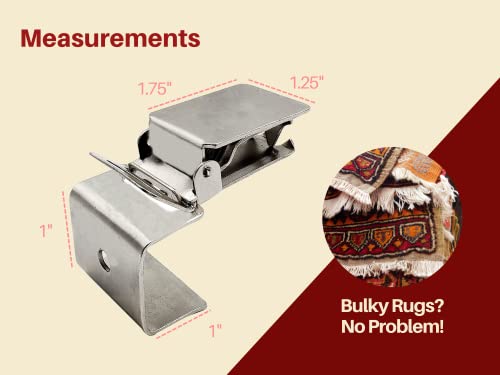 Wise Linkers Rug Clips Heavy Duty – 100 Pack Rug Grippers with Alligator Jaw Grip for Hanging Large Rugs, Mats – with 1"x1" Base for Display Rack - Image 4