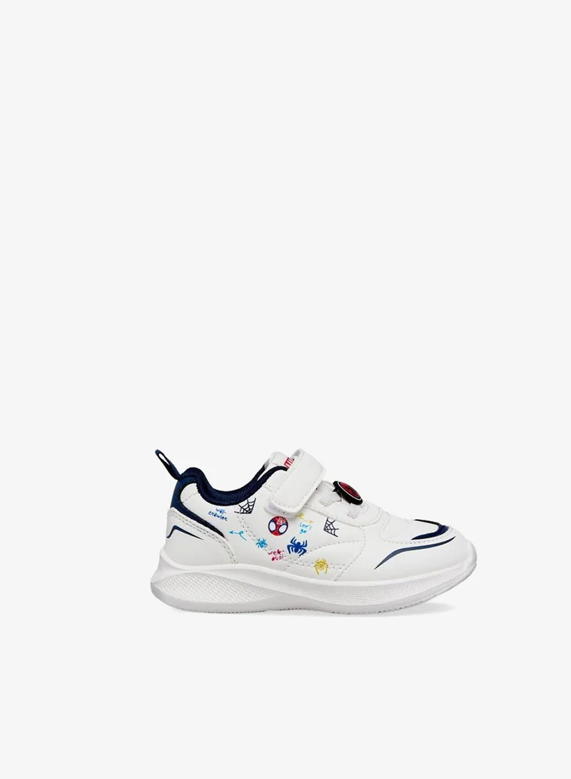 مارفل Boys Spider-Man Print Hook & Loop Ankle School Sneakers