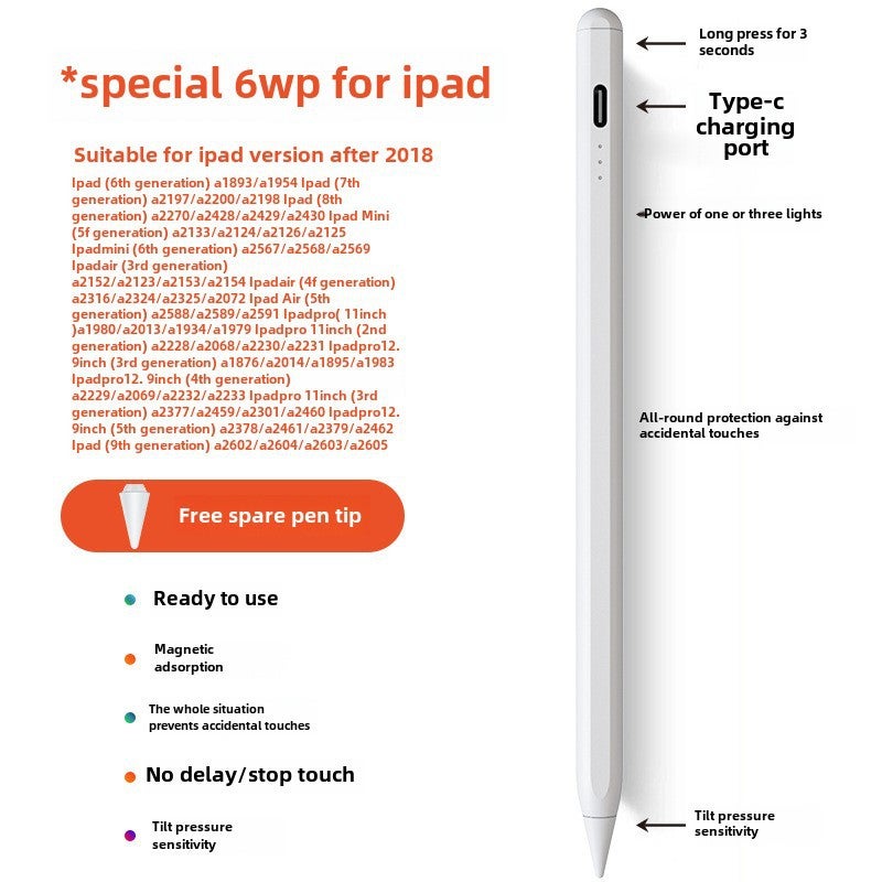Transparent Apple Pencil Stylus 6WP [iPad special pen]] 