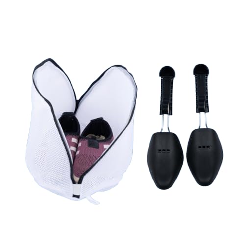 AADIVY AADIVY Shoes Laundry Bags for Washing Machine with 1Pairs of Adjustable Shoe Braces 360Cleaning for Your Shoes White - Image 1