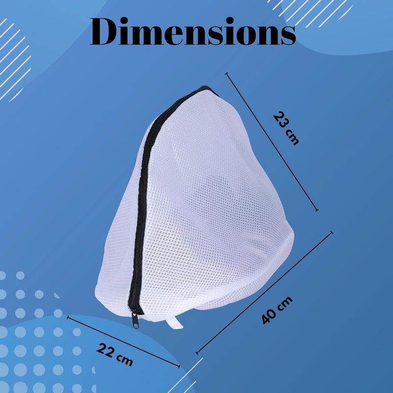 AADIVY AADIVY Shoes Laundry Bags for Washing Machine with 1Pairs of Adjustable Shoe Braces 360Cleaning for Your Shoes White - Image 2