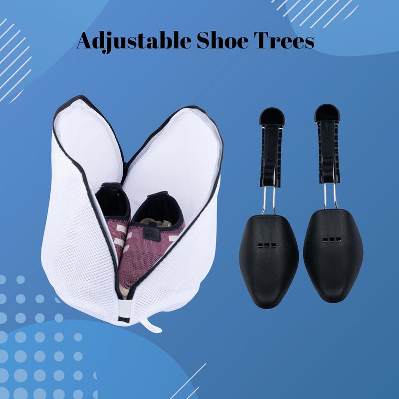 AADIVY AADIVY Shoes Laundry Bags for Washing Machine with 1Pairs of Adjustable Shoe Braces 360Cleaning for Your Shoes White - Image 3