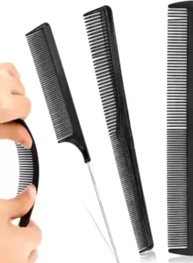 FEELHIGH مجموعة أمشاط فيلهاي المصنوعة من ألياف الكربون، أمشاط قص وتصفيف الشعر مضادة للكهرباء الساكنة، مثالية لصالونات الحلاقة - Image 1