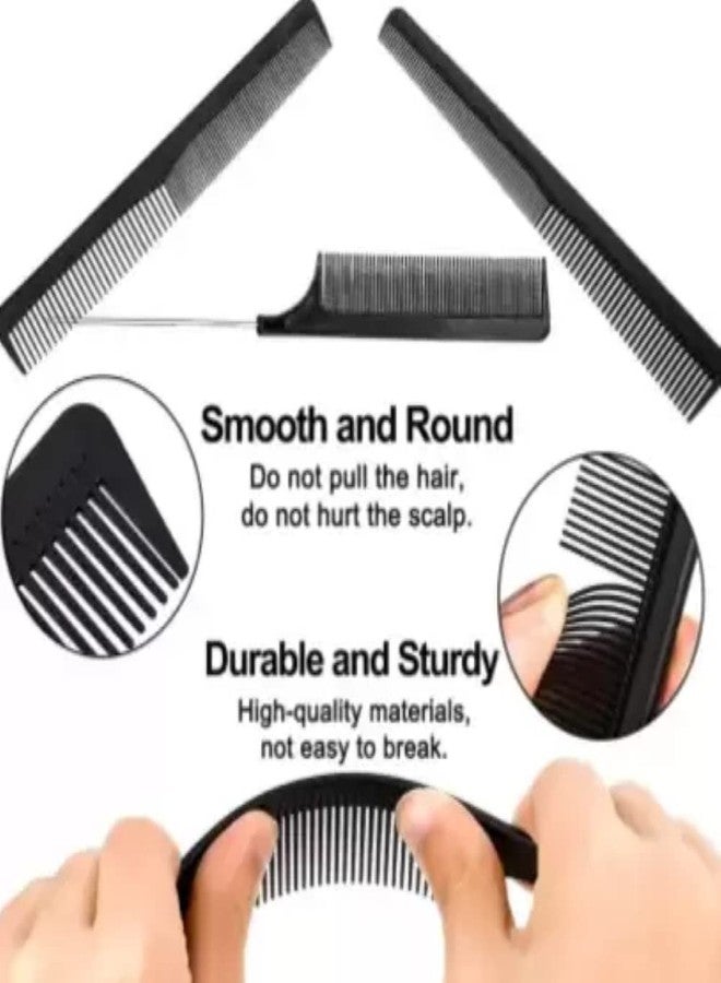 FEELHIGH مجموعة أمشاط فيلهاي المصنوعة من ألياف الكربون، أمشاط قص وتصفيف الشعر مضادة للكهرباء الساكنة، مثالية لصالونات الحلاقة - Image 4