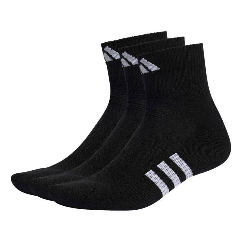 adidas Performance Cushioned Mid-Cut Socks 3 Pairs 'Black'