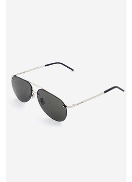 Saint Laurent Women SL416 Aviator Sunglasses, Black and Grey  - Image 2