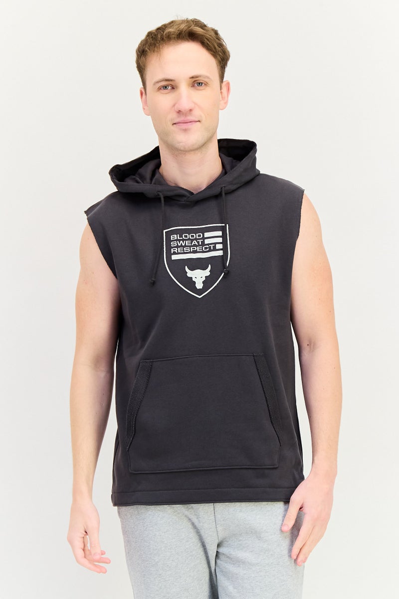 UNDER ARMOUR Men Sportswear Fit Sleeveless Outdoor Hoodie, Charcoal - Image 1