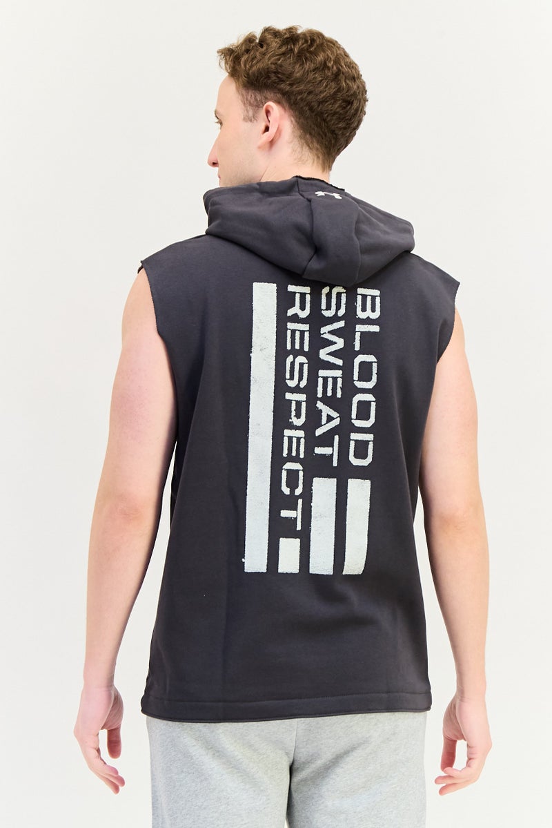 UNDER ARMOUR Men Sportswear Fit Sleeveless Outdoor Hoodie, Charcoal - Image 4