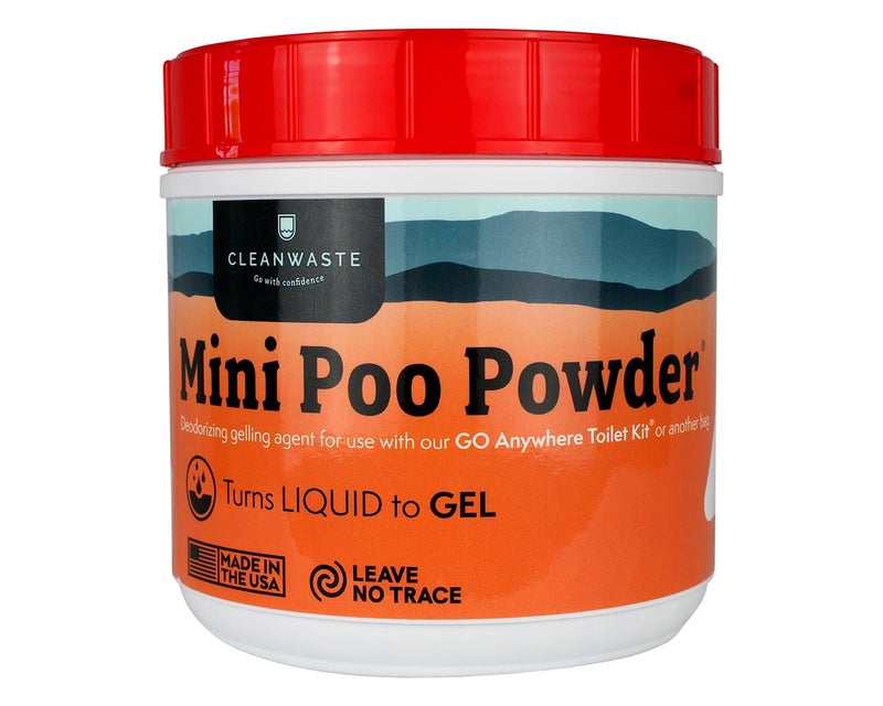 Cleanwaste Portable Mini Poo Powder Deodorizing Waste Treatment - 55 Scoops - Pee and Poop Gelling Powder for Camping, Travel, Emergencies - Image 1