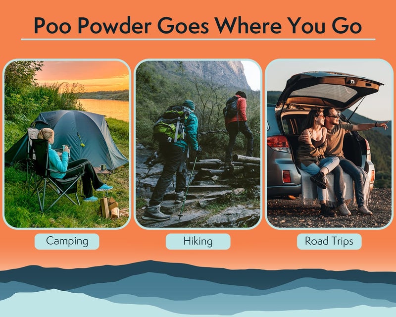 Cleanwaste Portable Mini Poo Powder Deodorizing Waste Treatment - 55 Scoops - Pee and Poop Gelling Powder for Camping, Travel, Emergencies - Image 4