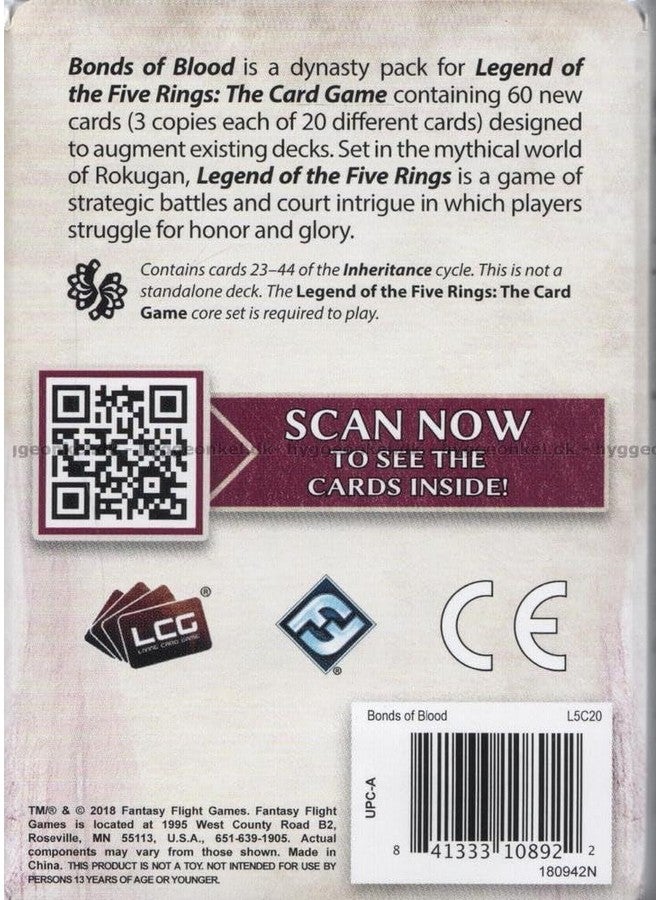 Fantasy Flight Games Legend of The Five Rings: The Card Game Bonds of Blood Dynasty Pack - Tactical Strategy Game for Kids & Adults, Ages 14+, 2 Players, 45-90 Minute Playtime, Made by Fantasy Flight Games - Image 2