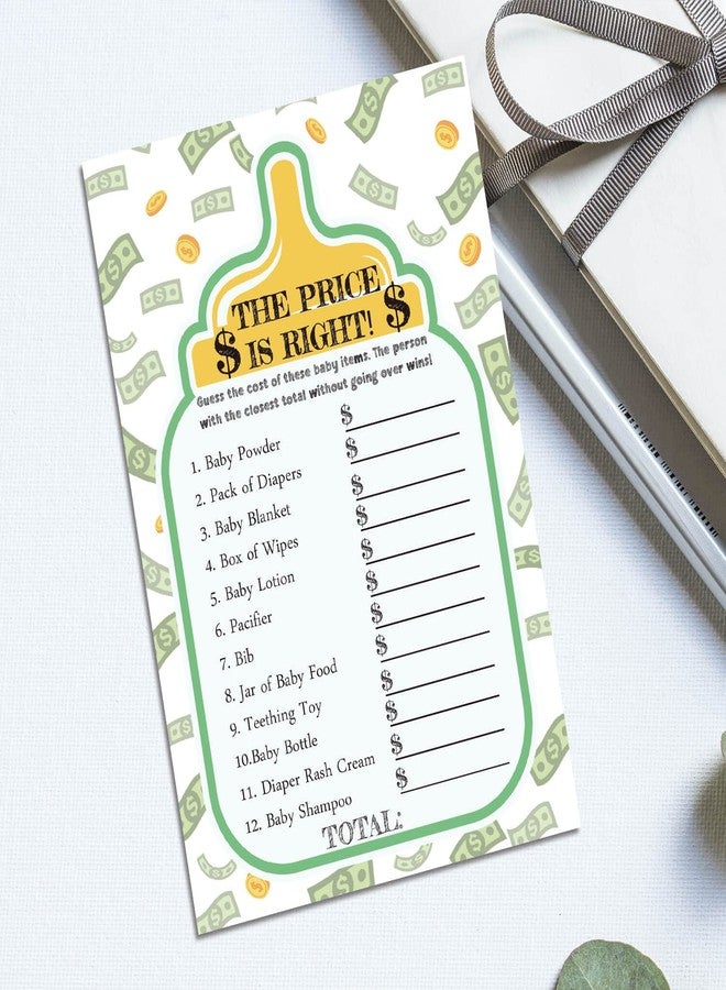 TENTADO 50 The Price Is Right Baby Shower Game For Boys or Girls - Fun Party Activities Card - Cute Best Gender Neutral Reveal Guessing Funny Question Bundle Pack, 4x6 Inches - Image 2