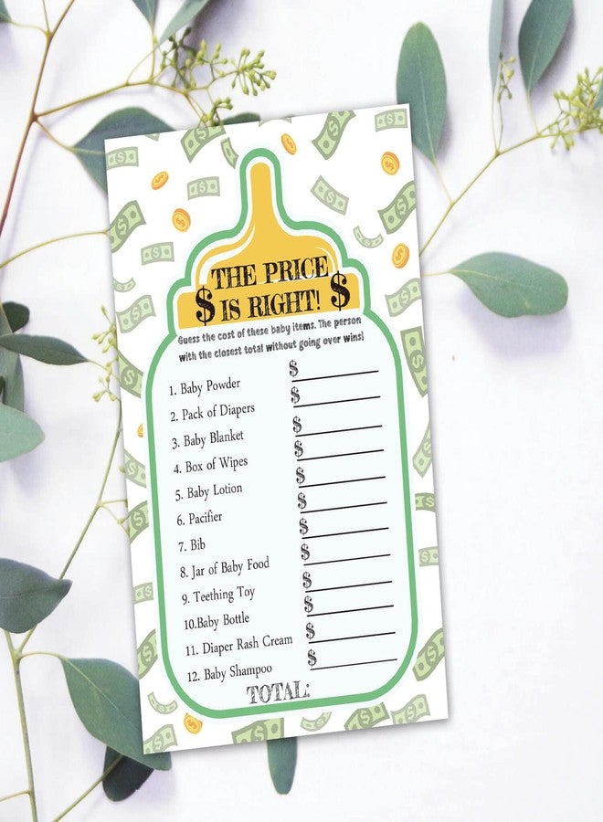 TENTADO 50 The Price Is Right Baby Shower Game For Boys or Girls - Fun Party Activities Card - Cute Best Gender Neutral Reveal Guessing Funny Question Bundle Pack, 4x6 Inches - Image 4