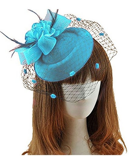 Generic Elegant Mesh Veil Hat Kids Hair Accessories Orange