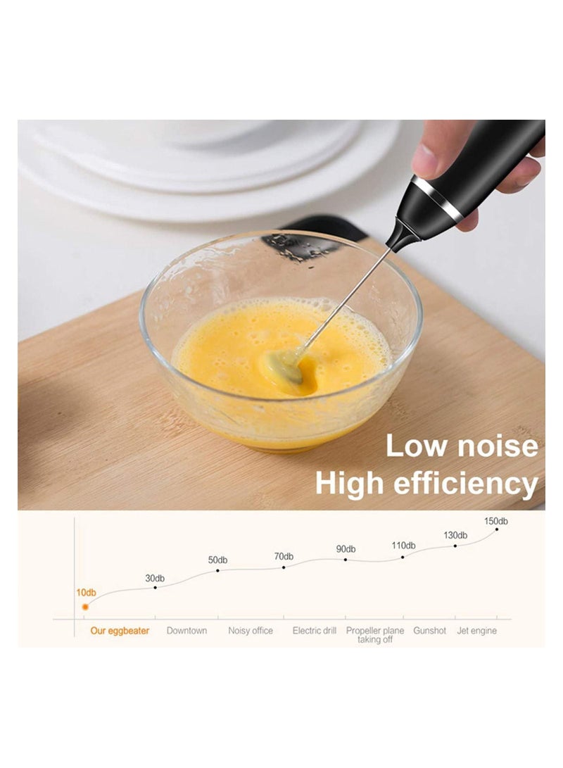 Handheld Milk Frother. 3 In 1; Electric Foam Maker, Egg Beater, Drink Mixer. USB Rechargeable, Mini Blender For Coffee Latte Cappuccino Hot Chocolate,  - Image 5