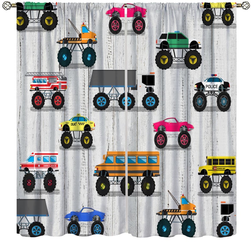 YCness Race Car Curtains for Boys Bedroom, Racing Car Speed Extreme Sport Cool Window Treatments for Teens Kids Mens Room Decor, Red Sports Car Drapes 2 Panel Sets,42x45 Inch - Image 1
