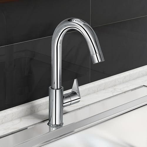 Plantex PAC-1812 Kitchen Sink Tap with Water Efficient Tap Aerator/Wall Mount Sink Tap for Kitchen Basin with 360° Swivel Spout (Chrome) - Image 1