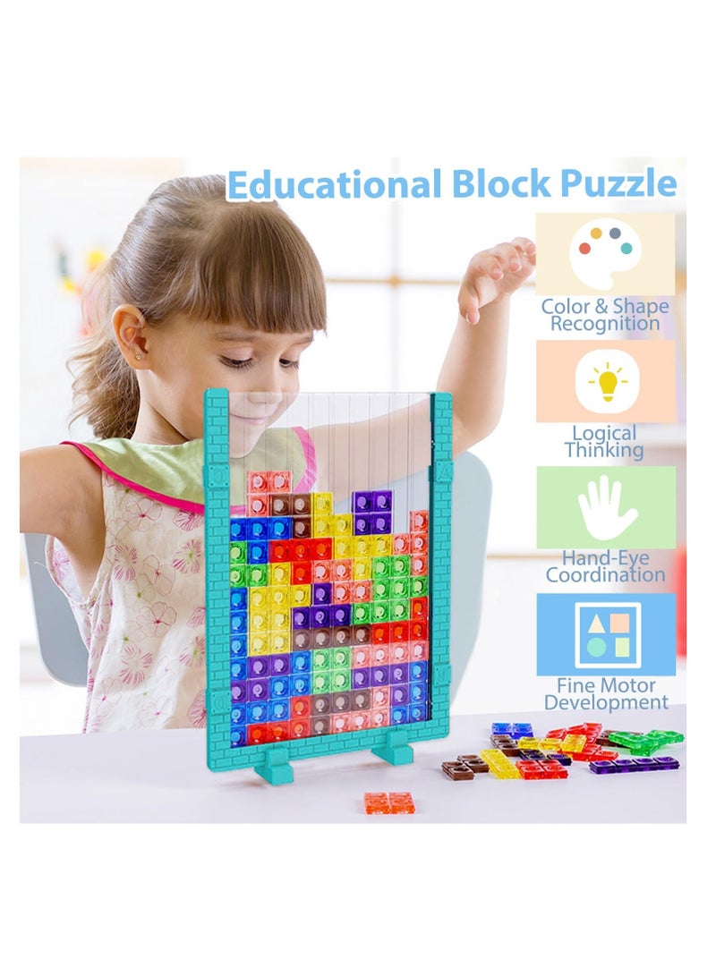 3D Russian Blocks Puzzle Game, Transparent Brain Teaser Toys Blocks, Vertical Board Puzzle Game, Educational Toys Gift for 7-14 Year Old Boys Girls - Image 2