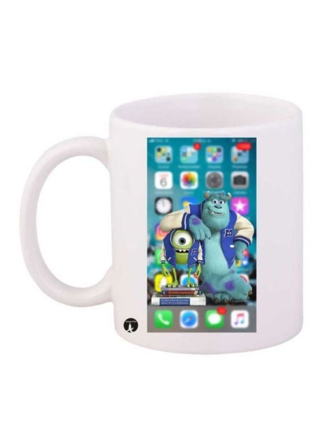 RKN Monsters Printed Mug White/Blue - Image 1