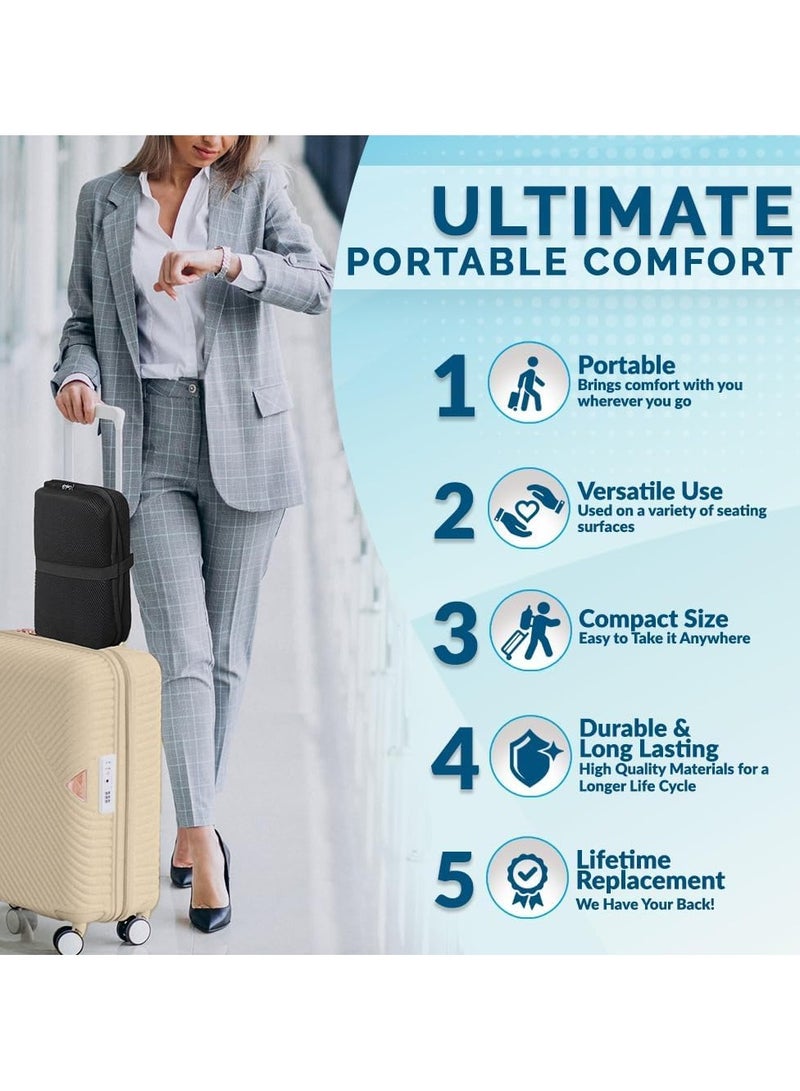 XiuWoo Portable Travel Cushions, Foldable Chair Seat Cushion,  Lightweight Gel Seat Pad, Large Thick Foldable Chair Padded, Airplane Seats for Car Office Home  - Image 4