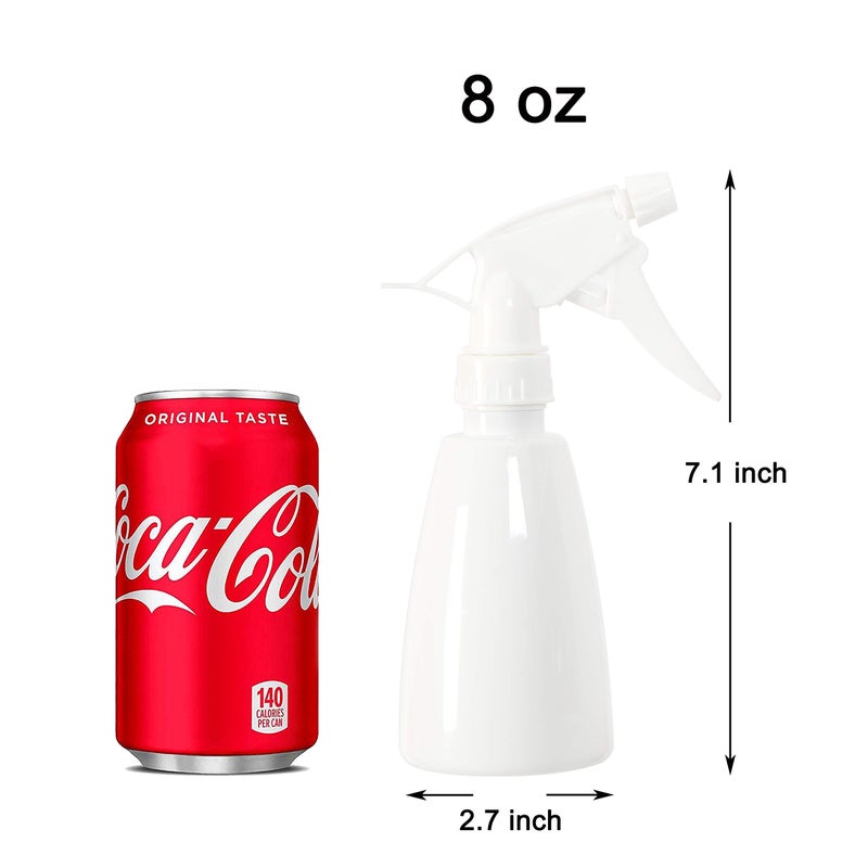 Youngever 6 Pack Empty Plastic Spray Bottles, White Spray Bottles for Hair and Cleaning Solutions (8 Ounce) - Image 2