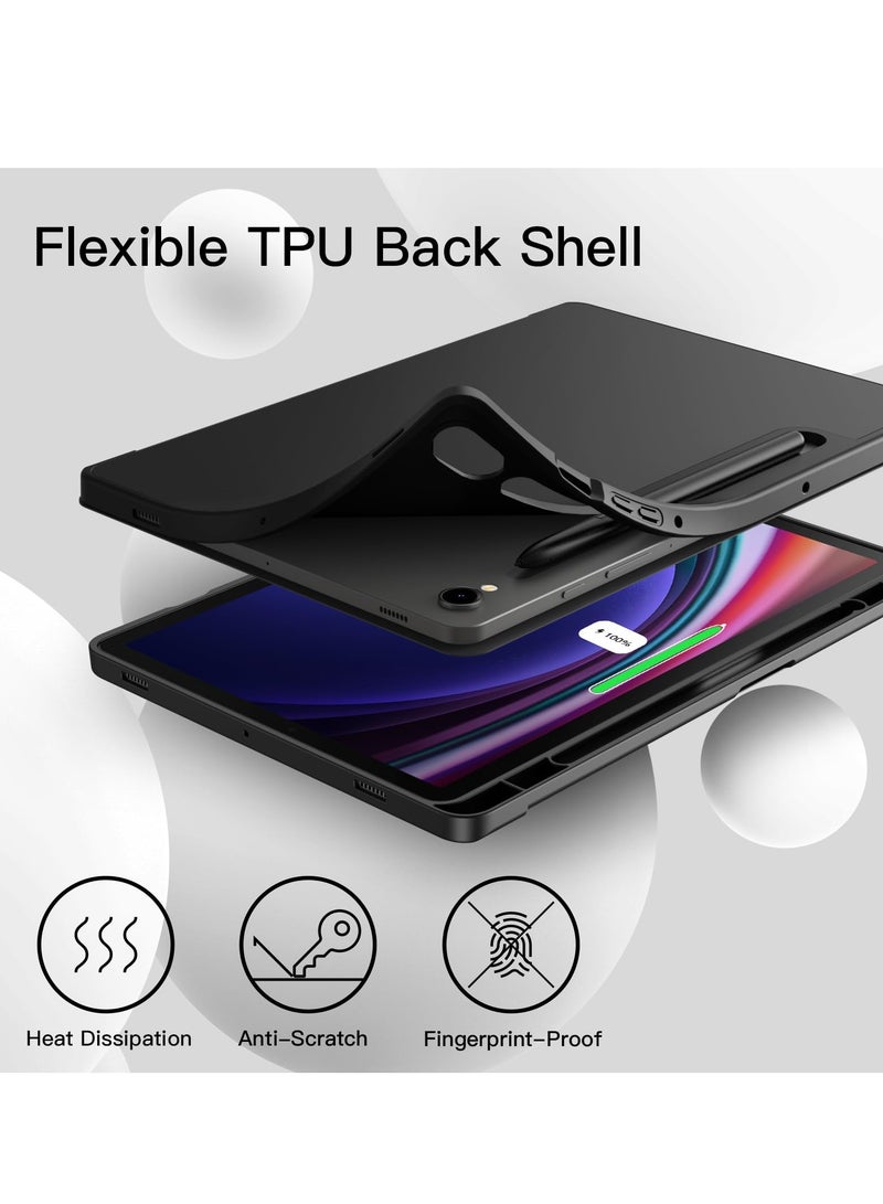 Jetech Case for Samsung Galaxy Tab S9 11 Inch With S Pen Holder Soft Tpu Tri-fold Stand Protective Tablet Cover Support S Pen Charging Auto Wake Sleep Graphite Black - Image 3