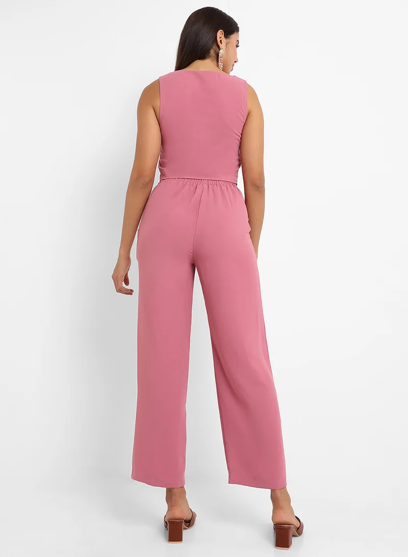 PINACOLADA Women's Salmon Pink Vest Co-Ord Set