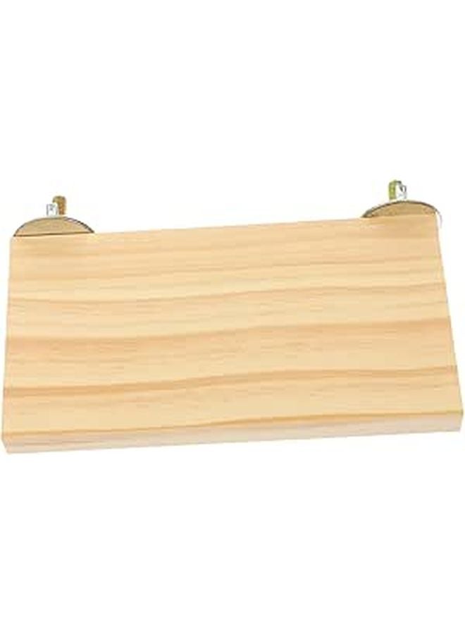 Natural Wood Bird Perch Platform For Small Medium Birds With Stainless Steel Fixings - Image 1