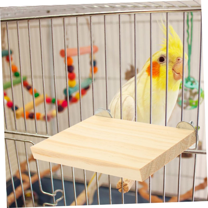 Natural Wood Bird Perch Platform For Small Medium Birds With Stainless Steel Fixings - Image 4