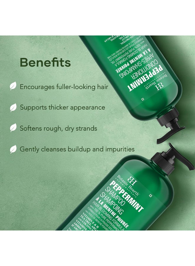 بوتانيك هيرث مجموعة شامبو وبلسم بزيت النعناع من بوتانيك هيرث - تركيبة لتقوية الشعر بالكيراتين للشعر الخفيف - تحارب تساقط وتعزز نموه - خالية الكبريتات للرجال والنساء - 473 ملليلتر × 2 سميك - Image 3