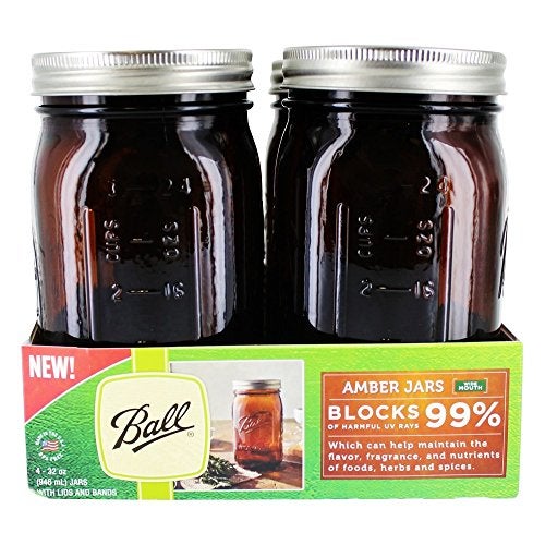 Ball Wide Mouth Canning Jars Quart Amber 4 Count1440069046