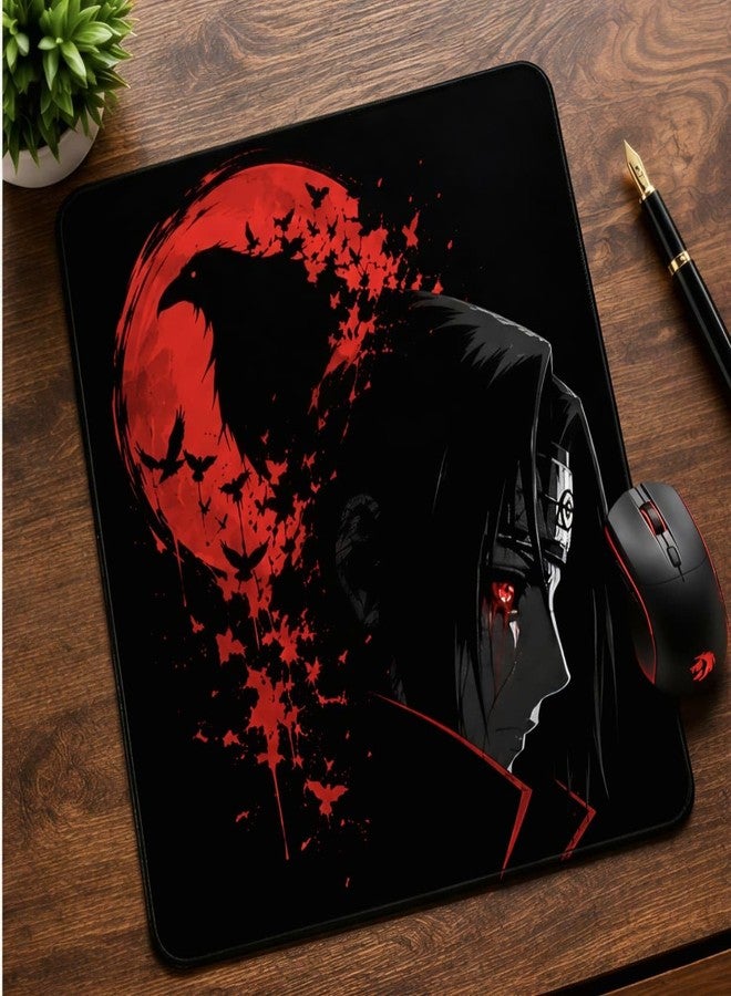 وسادة ماوس RASUCRAFT Itachi كبيرة الحجم قابلة للغسل بقاعدة مطاطية مانعة للانزلاق للعمل من المنزل/المكتب/الألعاب | قاعدة مطاطية مانعة للانزلاق 230 × 190 × 3 مم [أكبر بنسبة 20%] - Image 1