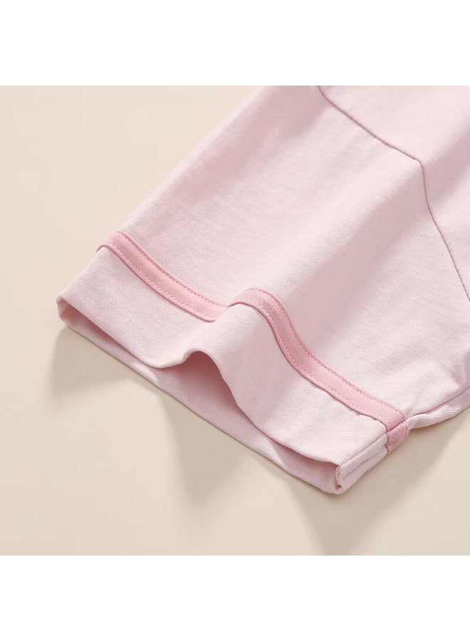 Fenton Fenteng 25-year New Pure Cotton Short-sleeved Outwearable Summer Full Cotton Home Wear Set, Mocha Pink, L - Image 3