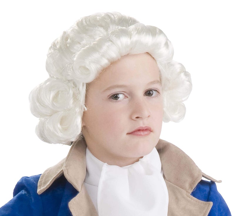 Rubies Boy's Colonial Costume Wig for Themed Parties and Halloween - White, One Size - Image 4