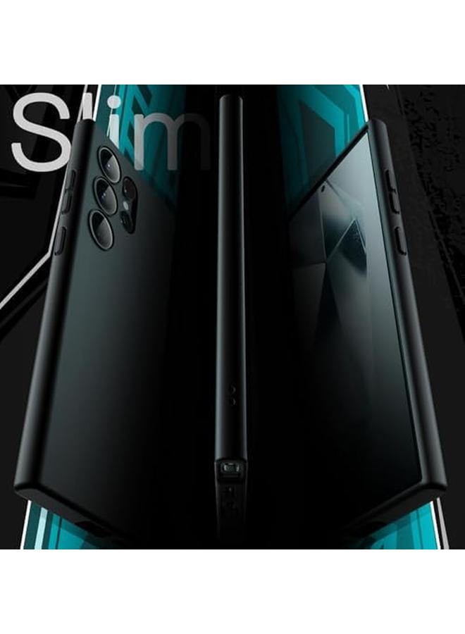 جي تيك جراب رفيع مناسب لهاتف Samsung Galaxy S24 Ultra 5G مع عدسة كاميرا حماية كاملة من مادة TPU الناعمة وغطاء حماية رفيع للهاتف بلمسة نهائية غير لامعة ومضاد للصدمات باللون الأسود - Image 3