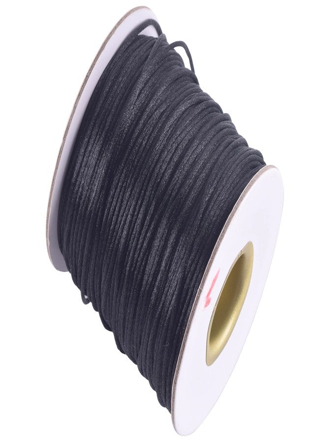 KONMAY 80 Yards 1.0mm Nylon Rattail Satin Silk Trim Cord Beading String for Chinese Knotting, Kumihimo, Beading, Macramé, Jewelry Making, Black - Image 2