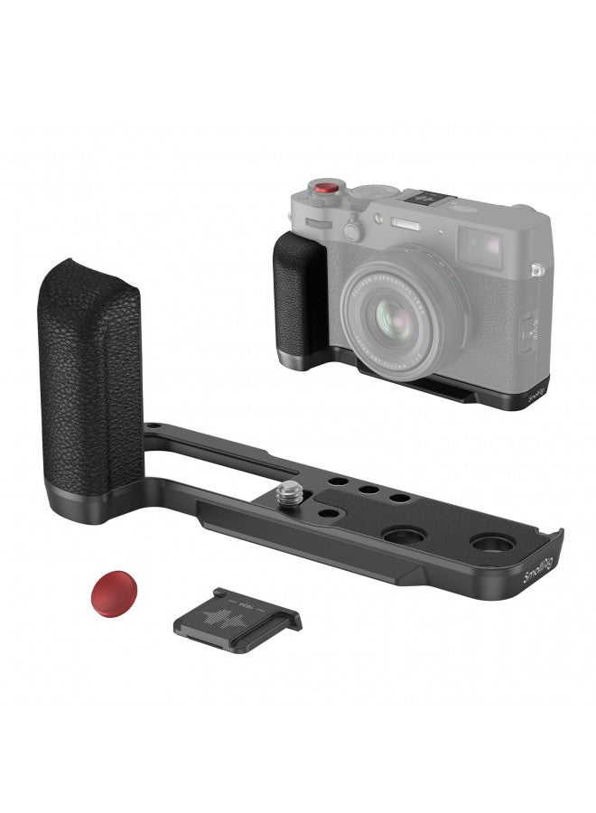 SmallRig X100VI / X100V Handgrip L-Shape Grip with Quick Release Plate for Arca, Lightweight Silicone Side Handle, Shutter Button and Hot Shoe Cover for FUJIFILM X100VI / X100V Cameras (Black) - 4556 - Image 1