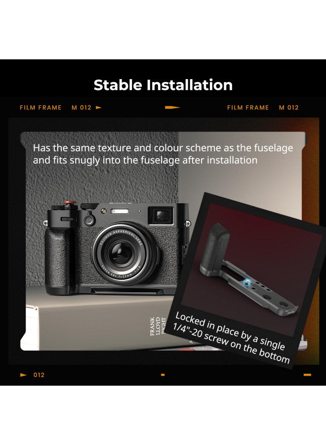 SmallRig X100VI / X100V Handgrip L-Shape Grip with Quick Release Plate for Arca, Lightweight Silicone Side Handle, Shutter Button and Hot Shoe Cover for FUJIFILM X100VI / X100V Cameras (Black) - 4556 - Image 3