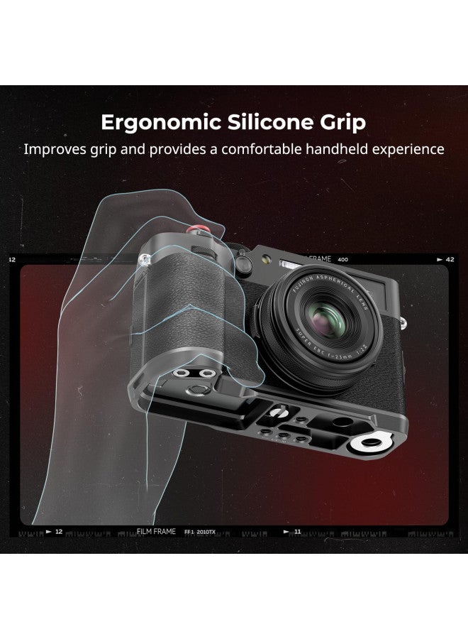 SmallRig X100VI / X100V Handgrip L-Shape Grip with Quick Release Plate for Arca, Lightweight Silicone Side Handle, Shutter Button and Hot Shoe Cover for FUJIFILM X100VI / X100V Cameras (Black) - 4556 - Image 4