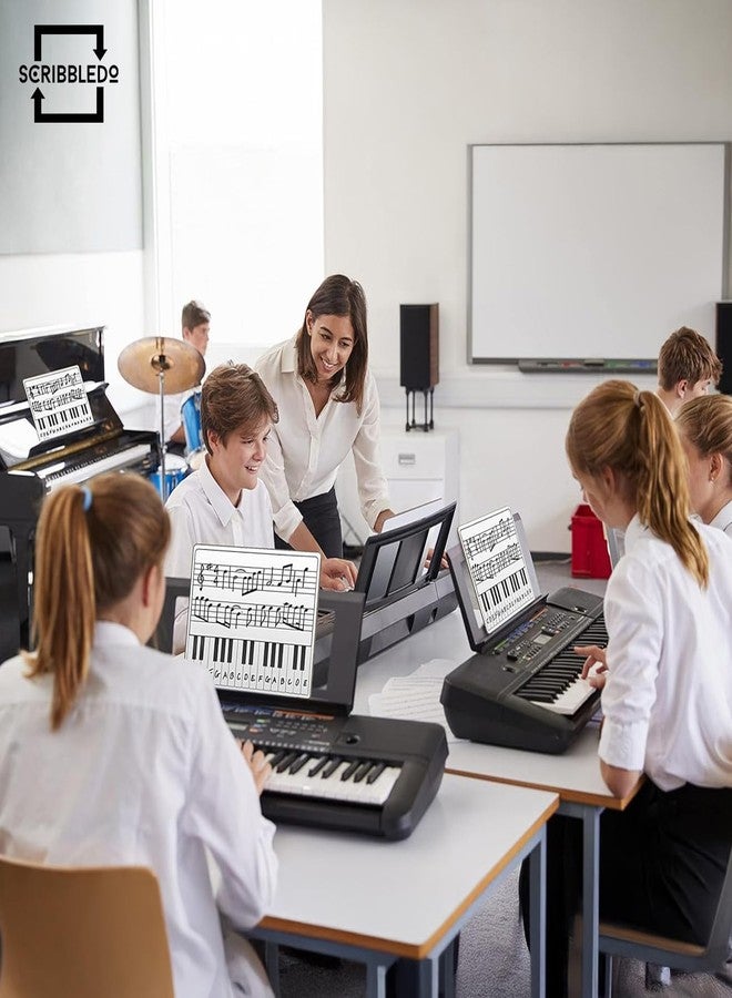 Scribbledo 5 Pack 11 x 14 Inch Piano Board Dry Erase White Boards Keyboard Lapboard l Double Sided Music Staff whiteboard for Kids Students, Musicians and Home (5 Erasers Included) - Image 3