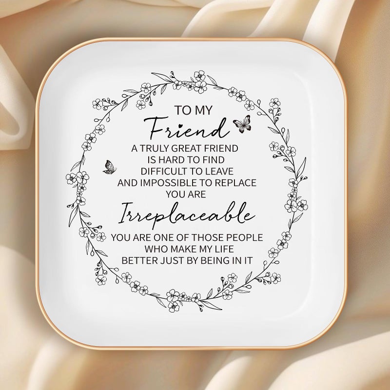 LITTLEBIGGER Friendship Gifts for Women â€“ JewelryTray, Best Friend Birthday Gifts for Women â€“ A Truely Great Friend is Hard to Find, Difficult to Leave and Impossible to Replace - Image 1