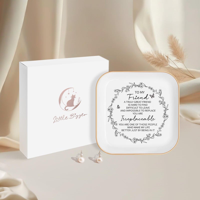 LITTLEBIGGER Friendship Gifts for Women â€“ JewelryTray, Best Friend Birthday Gifts for Women â€“ A Truely Great Friend is Hard to Find, Difficult to Leave and Impossible to Replace - Image 2