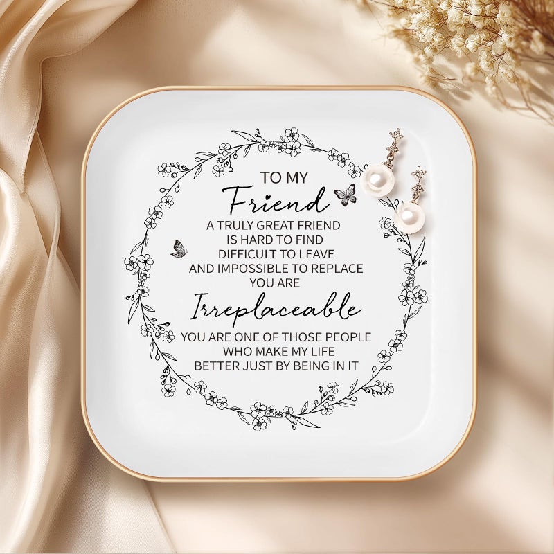 LITTLEBIGGER Friendship Gifts for Women â€“ JewelryTray, Best Friend Birthday Gifts for Women â€“ A Truely Great Friend is Hard to Find, Difficult to Leave and Impossible to Replace - Image 3