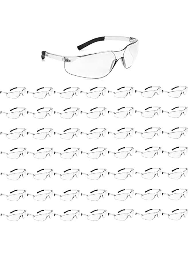 Arabest 50 Pack Clear Safety Glasses with ANSI Z87.1 Scratch Resistant Eyewear for Women Man Lab Goggles Eye Protection  - Image 1