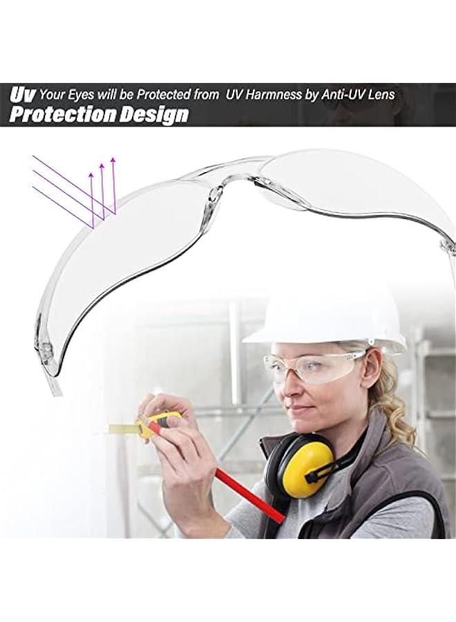 Arabest 50 Pack Clear Safety Glasses with ANSI Z87.1 Scratch Resistant Eyewear for Women Man Lab Goggles Eye Protection  - Image 3