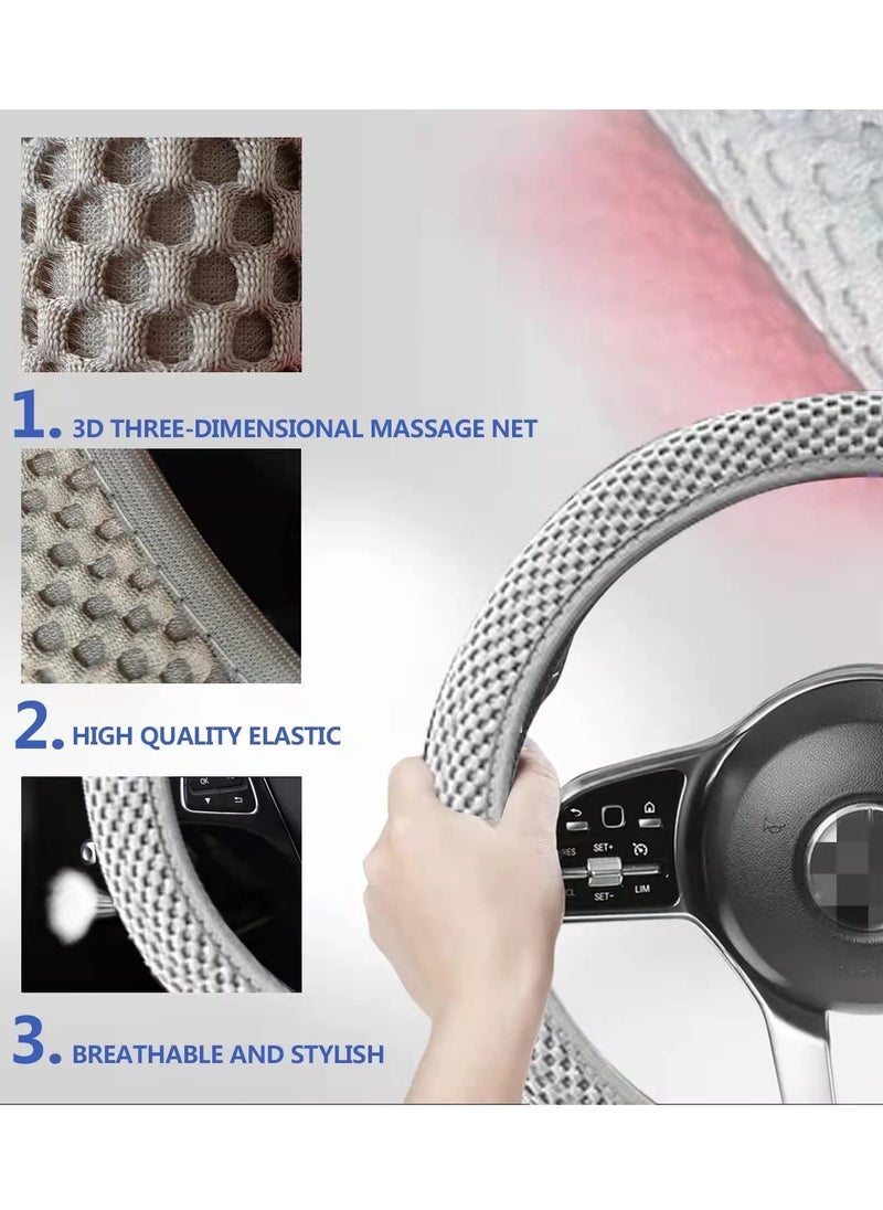 Generic Universal Elastic Steering Wheel Cover 15 Inch Microfiber Breathable Anti Slip Odorless Easy Carry for Cars Trucks and SUVs  - Image 3